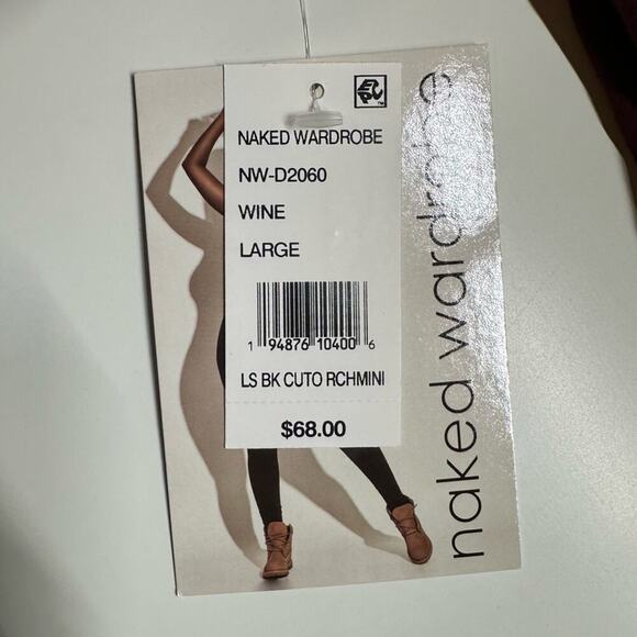 NWT | Naked Wardrobe | Ruched Long Sleeve Dress | Wine | Various Sizes - Picture 12 of 13